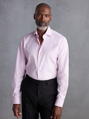 Light Pink Signature Egyptian Cotton Textured Formal Shirt With Cutaway Collar - Image 1 of 7