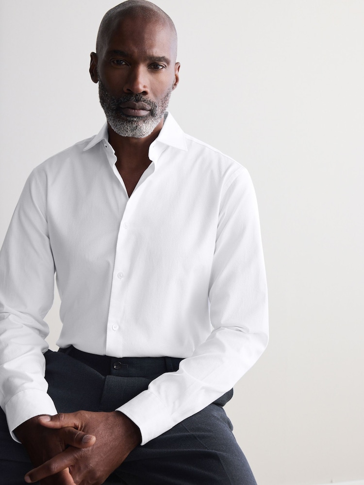 White Premium Two-Fold Cotton Shirt - Image 4 of 9