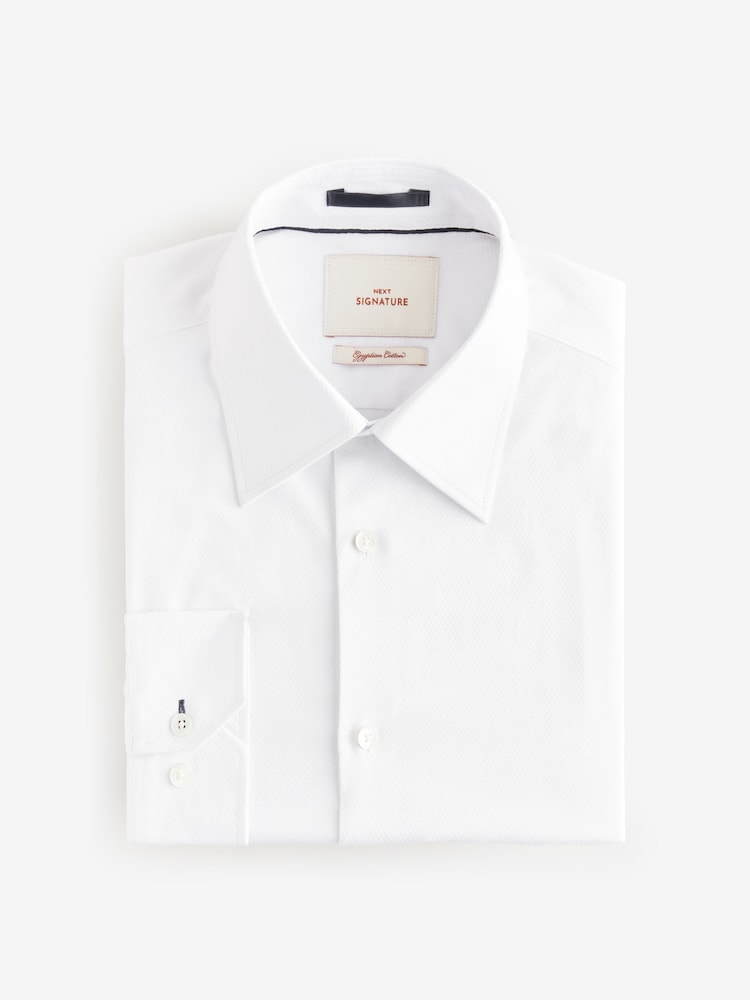 White Premium Two-Fold Cotton Shirt - Image 7 of 9