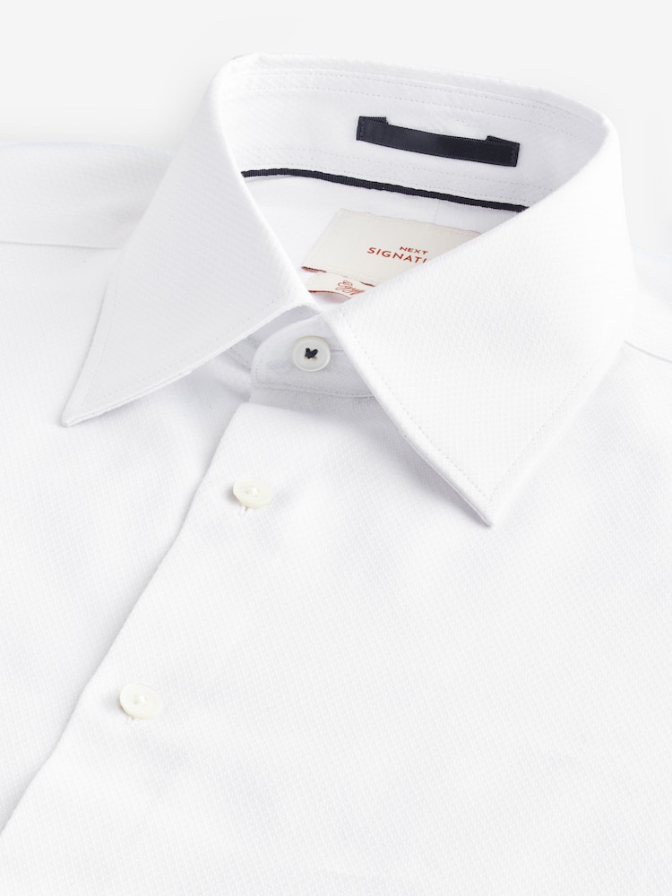 White Premium Two-Fold Cotton Shirt - Image 8 of 9