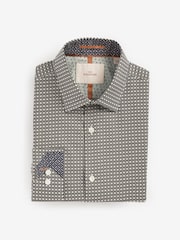 Neutral Brown Geometric Signature Geometric Print Single Cuff Shirt - Image 6 of 8
