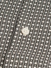 Neutral Brown Geometric Signature Geometric Print Single Cuff Shirt - Image 8 of 8