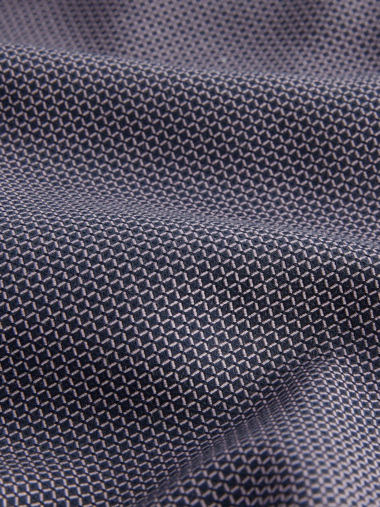 Purple Cotton Textured Trimmed Double Cuff 100% Cotton Shirt - Image 8 of 8