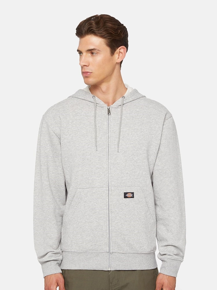 Dickies Grey Everyday Fleece Zip 100% Cotton Hoodie - Image 1 of 6