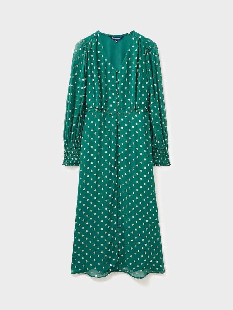 Crew Clothing Green Textured Button Through Dress - Image 5 of 5