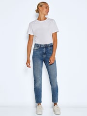 NOISY MAY Blue High Waisted Straight Leg Jeans - Image 2 of 8