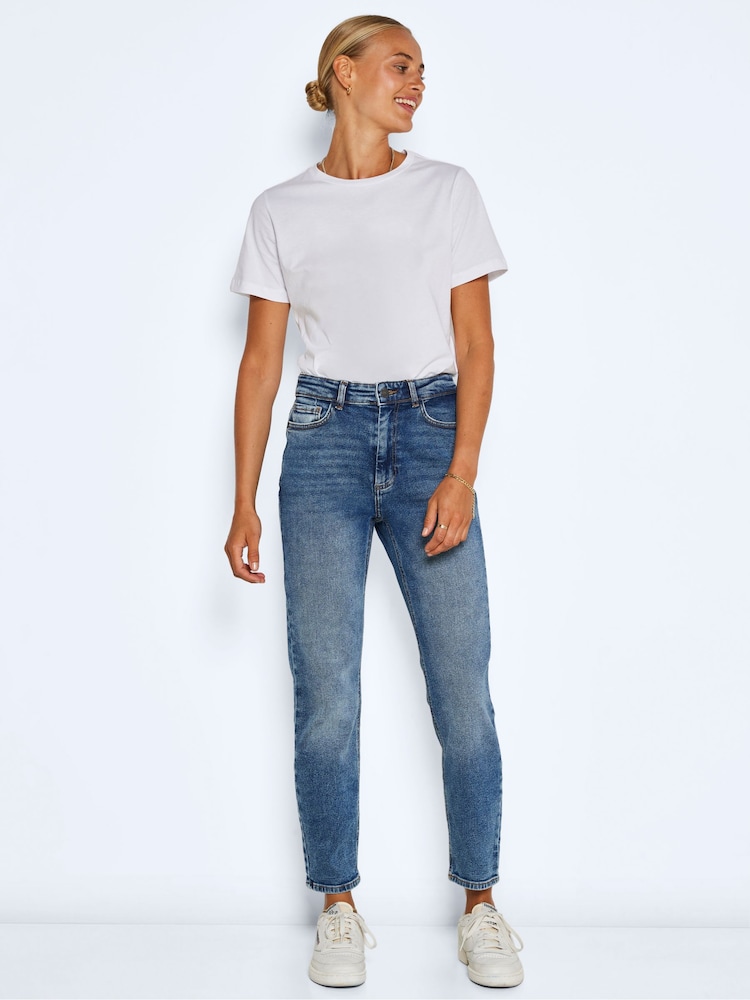 NOISY MAY Blue High Waisted Straight Leg Jeans - Image 2 of 8