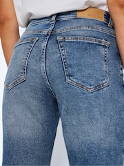 NOISY MAY Blue High Waisted Straight Leg Jeans - Image 6 of 8