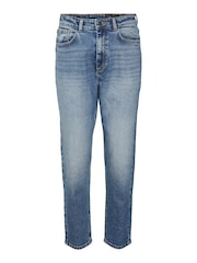 NOISY MAY Blue High Waisted Straight Leg Jeans - Image 7 of 8