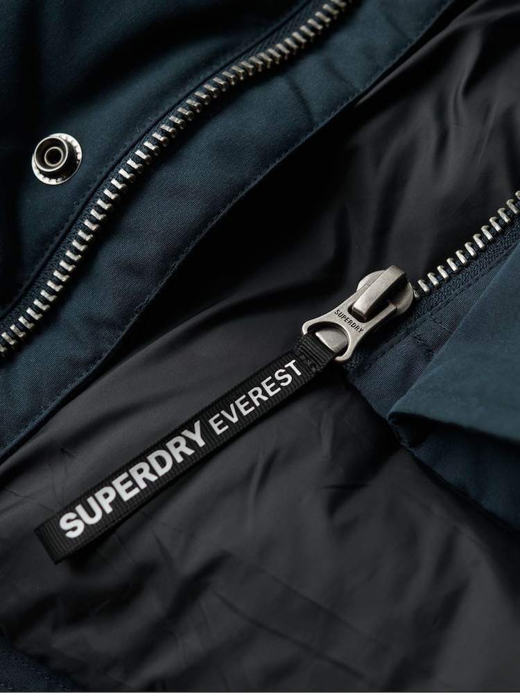 Superdry Blue Everest Hooded Puffer Jacket - Image 6 of 7