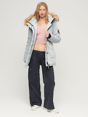 Superdry Blue Everest Faux Fur Hooded Water-Repellent Parka Coat - Image 3 of 6