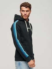 Superdry Blue Terrain Sleeve Stripe Logo Hoodie - Image 2 of 6