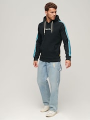 Superdry Blue Terrain Sleeve Stripe Logo Hoodie - Image 3 of 6