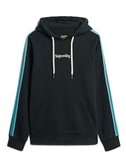 Superdry Blue Terrain Sleeve Stripe Logo Hoodie - Image 4 of 6