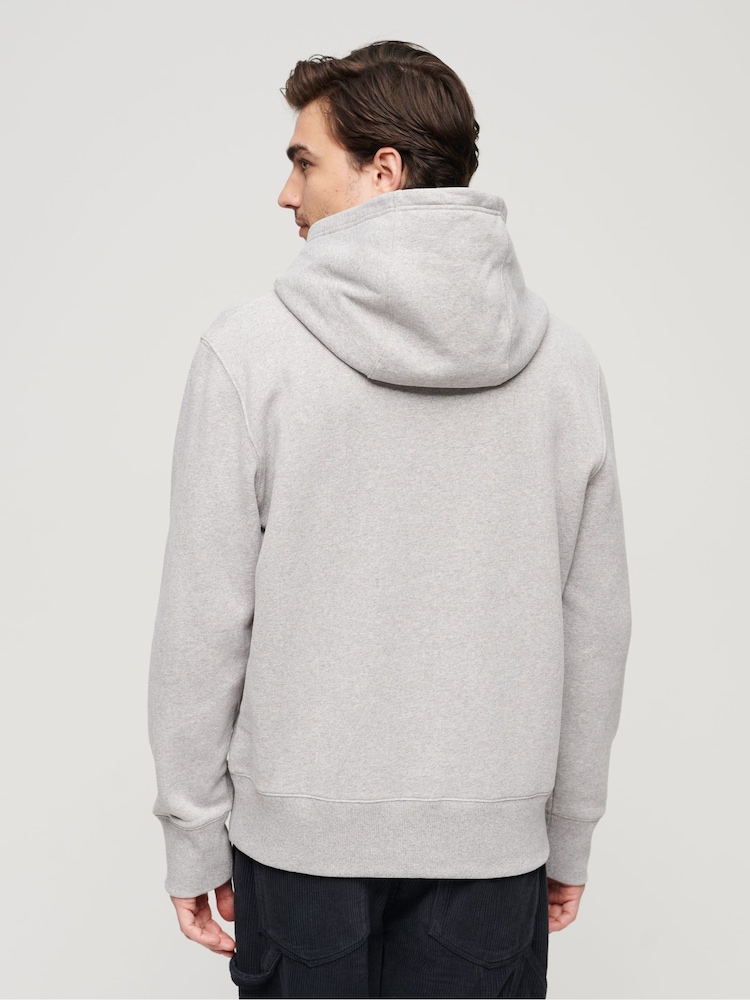 Superdry Grey Vintage Washed Hoodie - Image 3 of 3