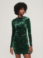 Superdry curto de veludo com manga comprida Dress - Imagem 8 de 8