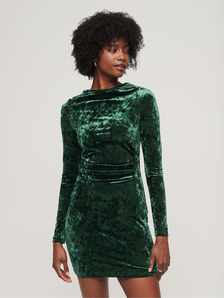 Superdry curto de veludo com manga comprida Dress - Imagem 8 de 8