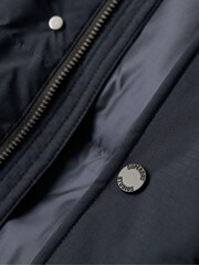 Superdry Blue Longline Hooded Puffer Coat - Image 5 of 6