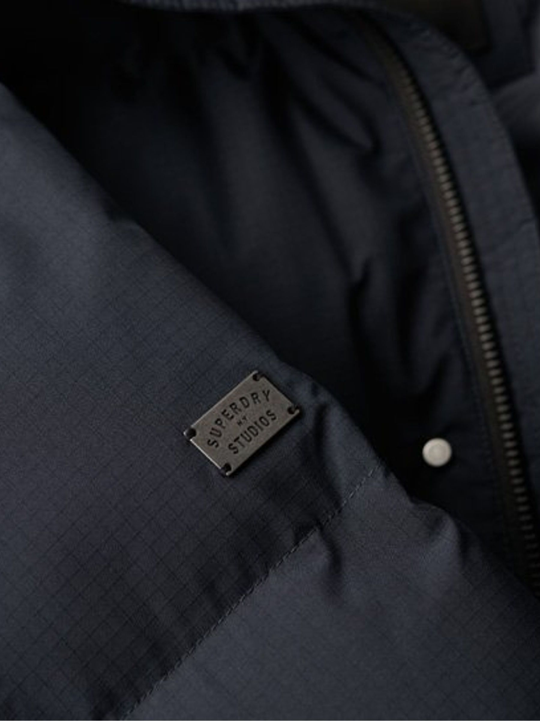 Buy Superdry Blue Longline Hooded Puffer Coat from Next Luxembourg