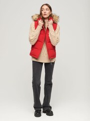 Superdry Red Everest Faux Fur Puffer Gilet - Image 3 of 3