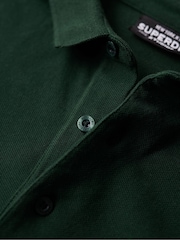 Superdry Green Long Sleeve Cotton Pique Polo Shirt - Image 5 of 5
