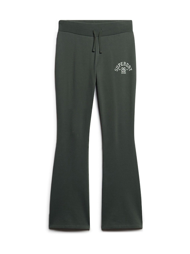Superdry Green Athletic Essentials Wide Leg 100% Cotton Joggers - Image 4 of 6