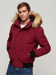 Superdry Red Hooded Everest Puffer Bomber Jacket - Image 1 of 3