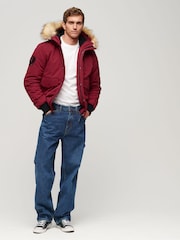 Superdry Red Hooded Everest Puffer Bomber Jacket - Image 3 of 3