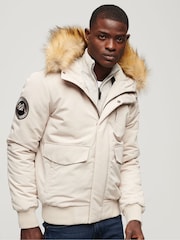 Superdry Nude Hooded Everest Puffer Bomber Jacket - Image 1 of 6