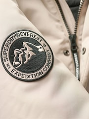 Superdry Nude Hooded Everest Puffer Bomber Jacket - Image 4 of 6