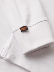 Superdry White Long Sleeve Cotton Pique Polo Shirt - Image 5 of 6