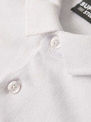 Superdry White Long Sleeve Cotton Pique Polo Shirt - Image 6 of 6
