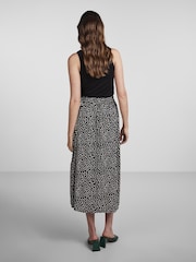 PIECES Black Printed Midi Wrap Skirt - Image 2 of 5