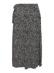 PIECES Black Printed Midi Wrap Skirt - Image 5 of 5