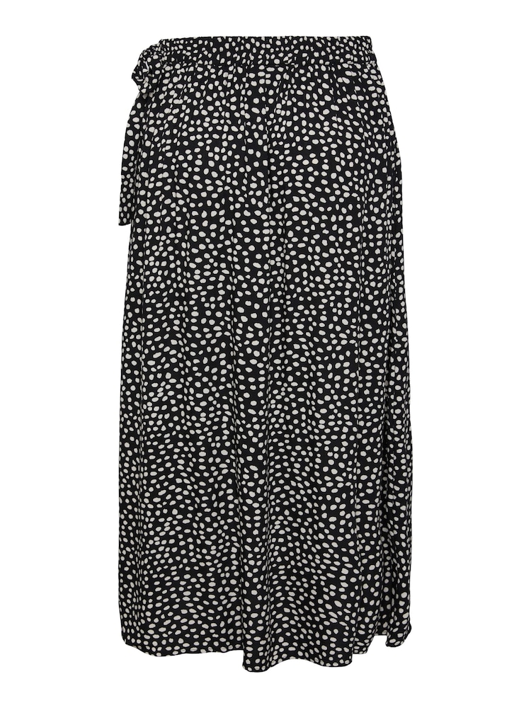 PIECES Black Printed Midi Wrap Skirt - Image 5 of 5