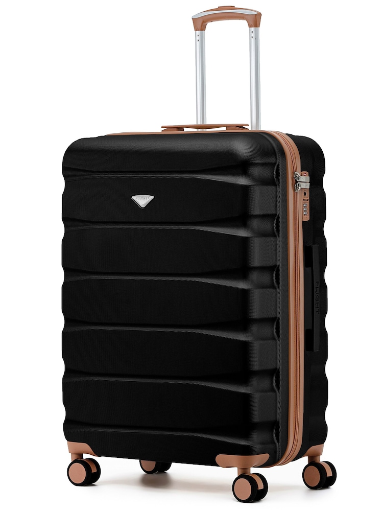 Flight Knight Ink Black 8 Wheel ABS Hard Case Hold Suitcase - Image 2 of 4 Flight Knight Ink Black 8 Wheel ABS Hard Case Hold Suitcase - Image 2 of 4