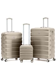 Flight Knight Metallic Ryanair Free Underseat Hand Luggage 40x30x20cm Cabin Case + Medium & Large Checked Suitcase Set of 3 Travel Luggage - Image 1 of 1