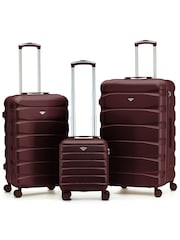 Flight Knight Purple ABS Hard Shell Trunk Luggage For Holidays Carry-On 40cm, Checked Baggage Suitcase, 8-Wheel Spinner Set of 3 - Image 1 of 1