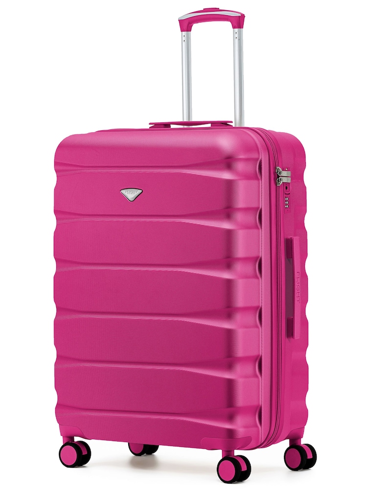 Flight Knight Bright Pink 8 Wheel ABS Hard Case Hold Suitcase - Image 1 of 1 Flight Knight Bright Pink 8 Wheel ABS Hard Case Hold Suitcase - Image 1 of 1