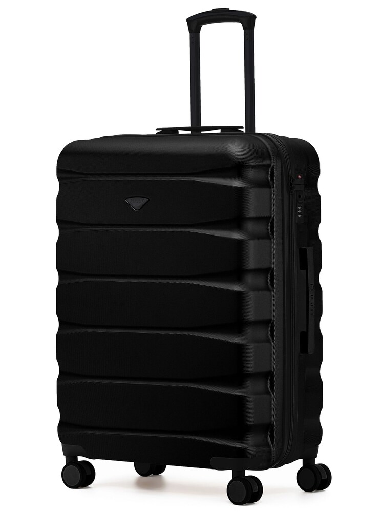 Flight Knight Black Large Check in 25" Lightweight 8 Wheel ABS Hard Case Hold Suitcase Suitcaed Baggage 82L Capacity - Image 1 of 1
