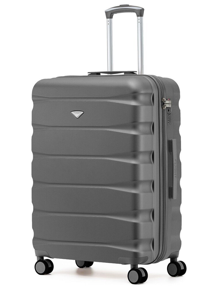 Flight Knight Grey Large Check in 25" Lightweight 8 Wheel ABS Hard Case Hold Suitcase Suitcaed Baggage 82L Capacity - Image 1 of 1
