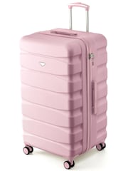 Flight Knight Light Pink 80cm Trunk Suitcase Hard Shell Checked Luggage Long-Haul Travel Large Capacity Interior & TSA Lock Approved on Most UK  Airlines - Image 1 of 1