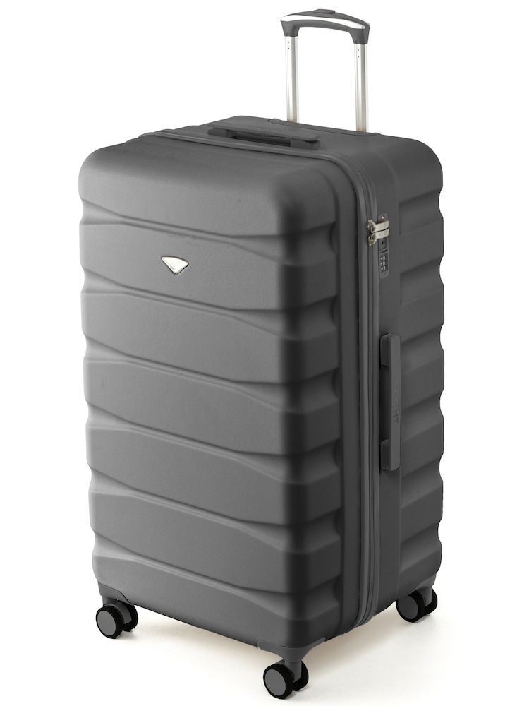 Flight Knight Grey 80cm Trunk Suitcase Hard Shell Checked Luggage Long-Haul Travel Large Capacity Interior & TSA Lock Approved on Most UK  Airlines - Image 1 of 1