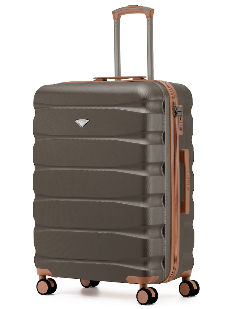Flight Knight Brown 8 Wheel ABS Hard Case Hold Suitcase - Image 1 of 1 Flight Knight Brown 8 Wheel ABS Hard Case Hold Suitcase - Image 1 of 1