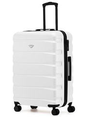 Flight Knight White Large Check in 25" Lightweight 8 Wheel ABS Hard Case Hold Suitcase Suitcaed Baggage 82L Capacity - Image 1 of 1