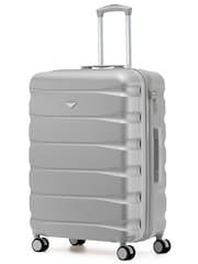 Flight Knight Silver Large Check in 25" Lightweight 8 Wheel ABS Hard Case Hold Suitcase Suitcaed Baggage 82L Capacity - Image 1 of 1