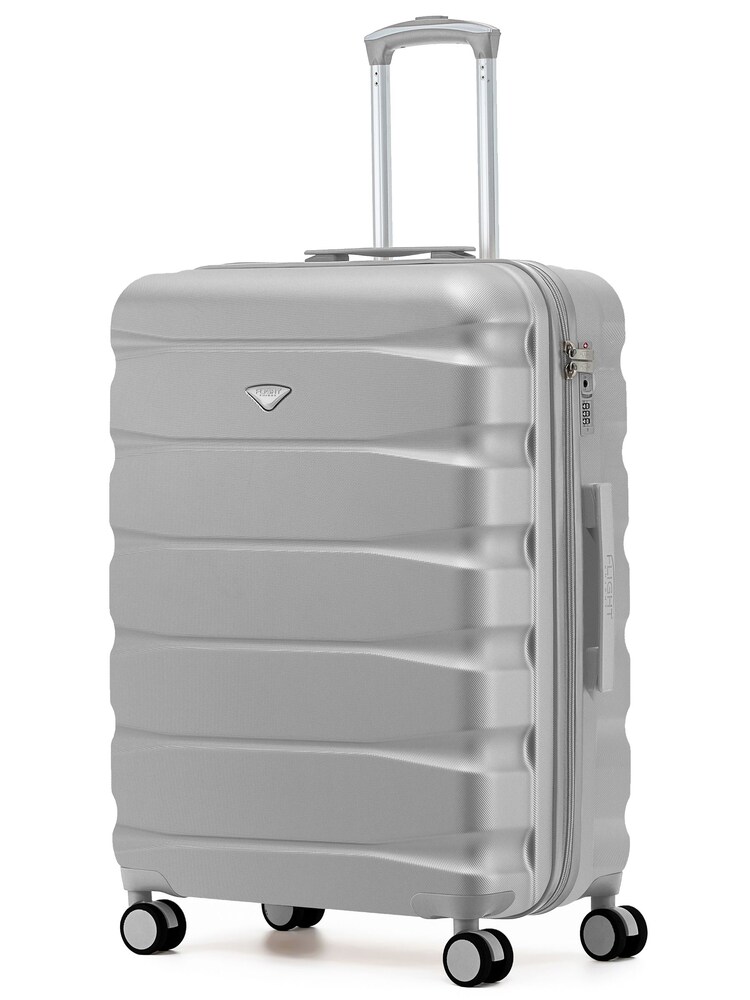 Flight Knight Silver Large Check in 25" Lightweight 8 Wheel ABS Hard Case Hold Suitcase Suitcaed Baggage 82L Capacity - Image 1 of 1