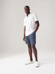 White Overhead Linen Blend Short Sleeve Shirt - Image 3 of 7