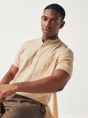 Stone Overhead Linen Blend Short Sleeve Shirt - Image 4 of 8