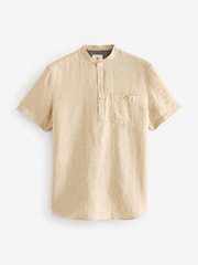 Stone Overhead Linen Blend Short Sleeve Shirt - Image 6 of 8
